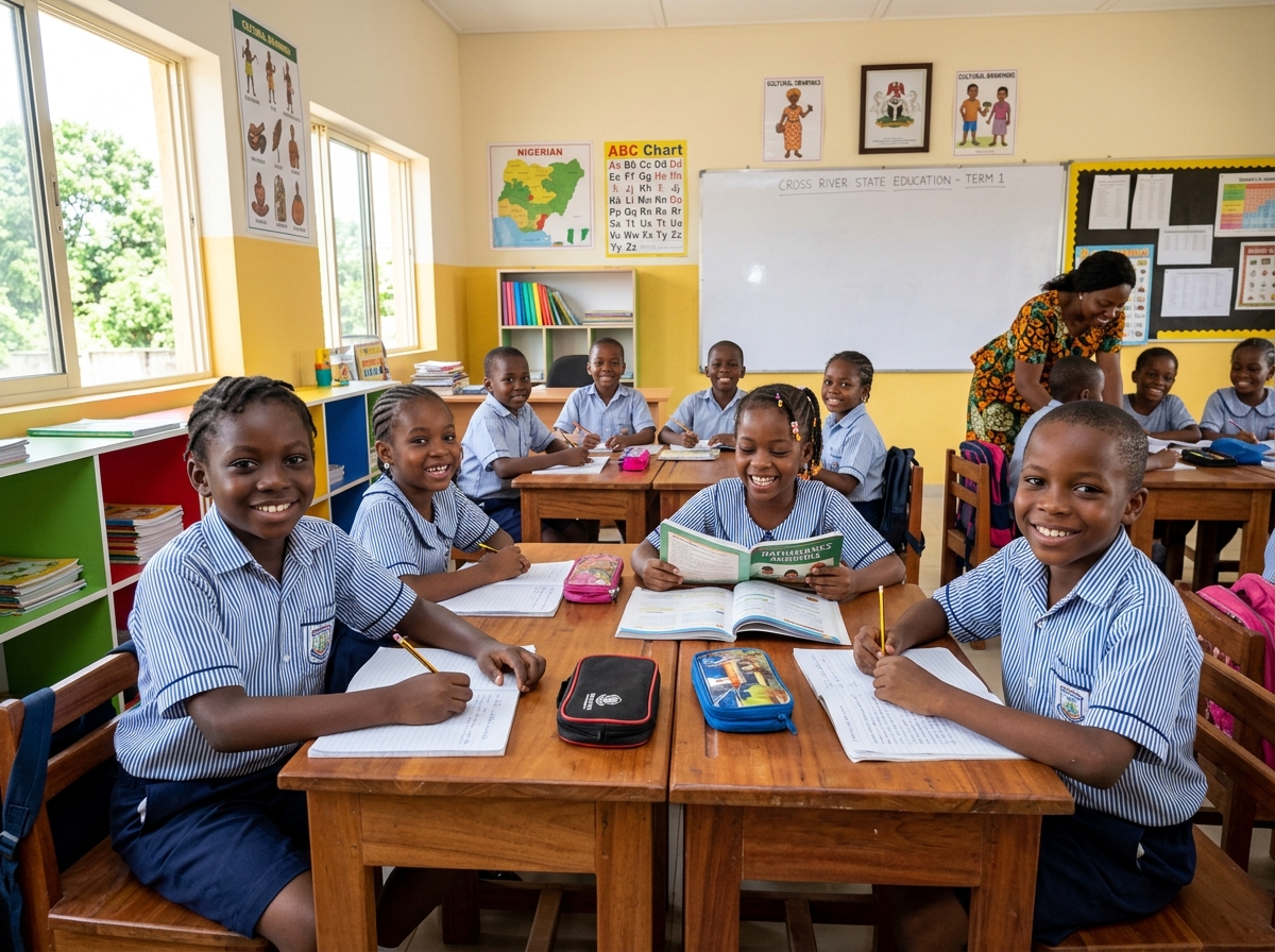 Primary school pupils studying in Calabar